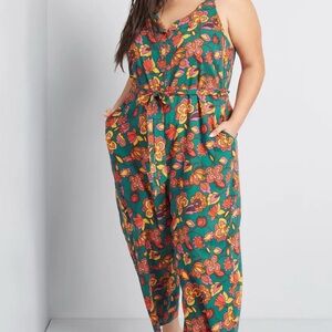 ModCloth Floral Jumpsuit
